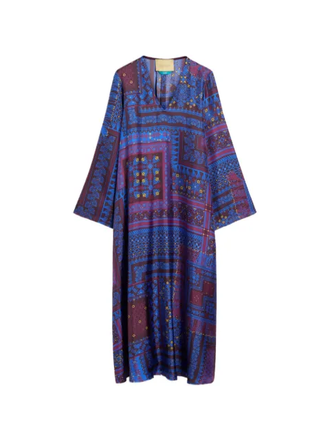 MOMONÌ Garcia printed silk midi dress Blue 266MMODR04826601MO