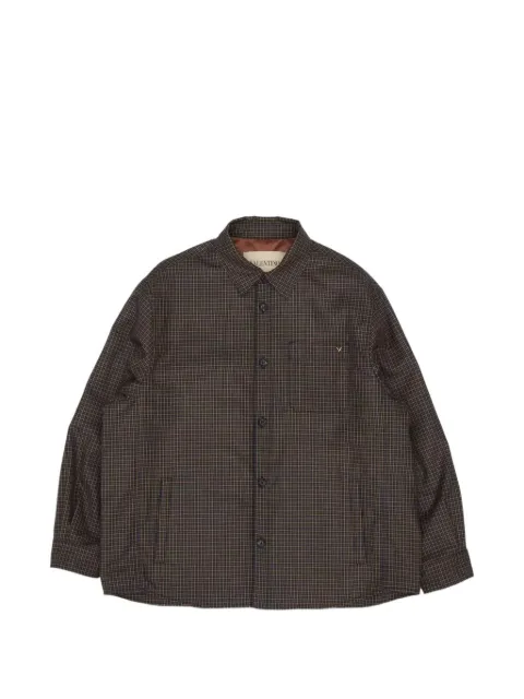 Valentino Garavani check virgin wool jacket Brown VCIO02BHT