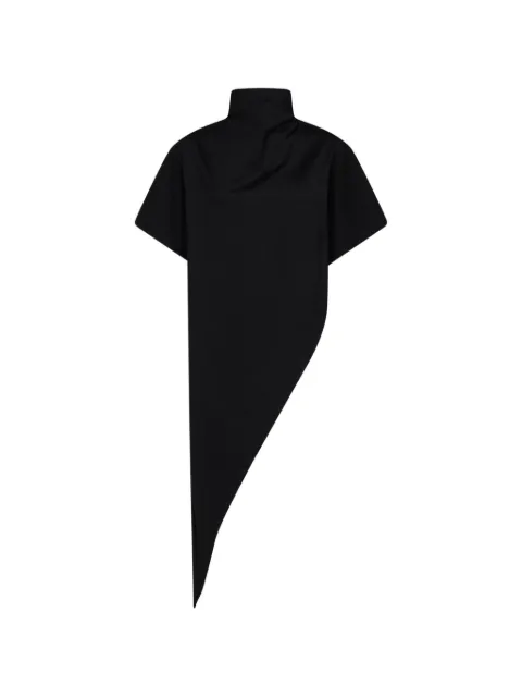 Alaïa asymmetric high-neck T-shirt Black AA9I0033J103D