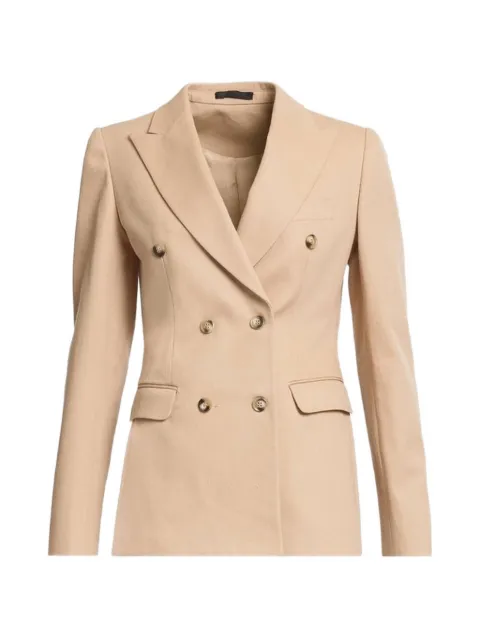 Elie Saab double-breasted drill blazer Neutrals J0204NR26PO021