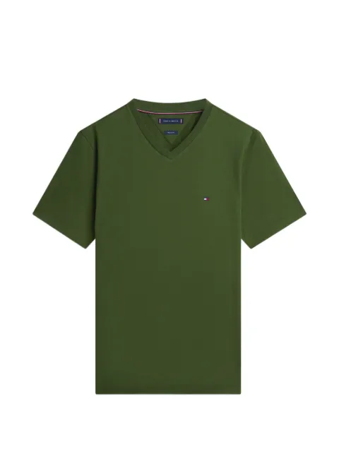 Tommy Hilfiger logo-embroidered V-neck T-shirt Green MW0MW39249