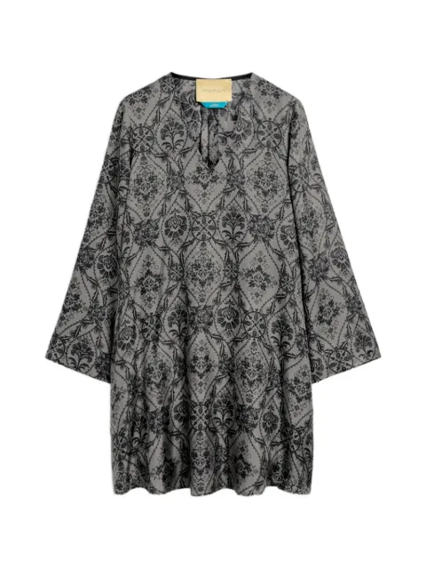 MOMONÌ Naela printed silk mini dress Grey 266MMODR05726601MO