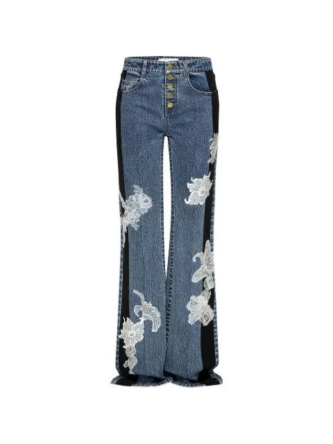 Hellessy Zion lace-patchwork jeans Blue HP26P44955