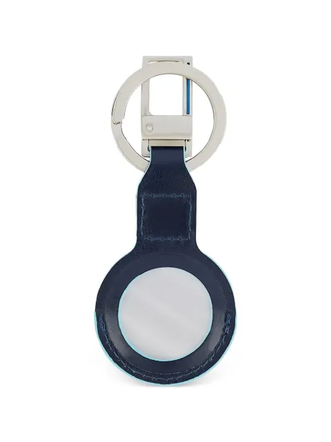 PIQUADRO logo-engraved leather keychain Blue AC5834B2