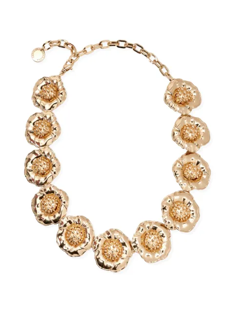 Carolina Herrera sculpted-flower necklace Gold P2636N407MET