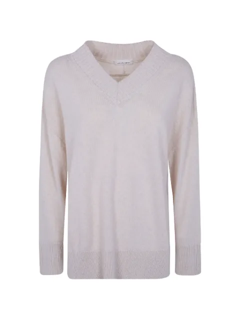 Liviana Conti V-neck ribbed-trim sweater Neutrals F6WC62