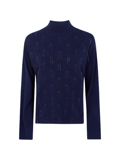 Fabiana Filippi bead-embellished high-neck sweater Blue MAD216F372M281