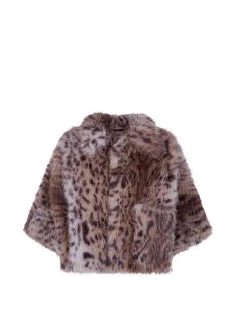 Liviana Conti lynx-motif faux-fur coat Brown F6WW70