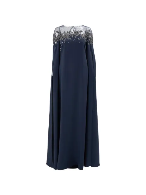 Carolina Herrera floral-embroidered maxi dress Blue P2611E700TCP