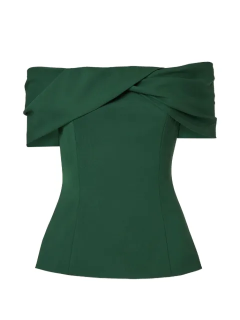 Carolina Herrera draped off-shoulder blouse Green P2611N205SWT