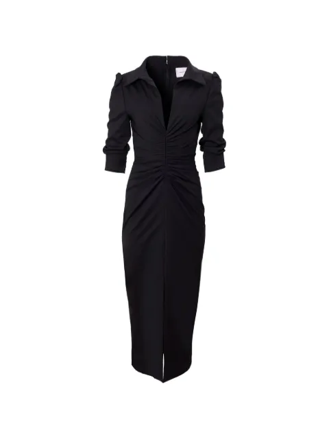 Carolina Herrera ruched midi dress Black P2611N553SWT