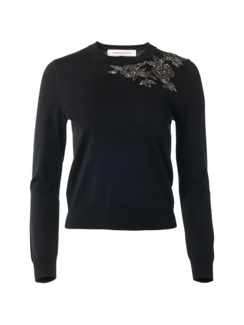 Carolina Herrera floral-embroidered sweater Black P2612E204KSC