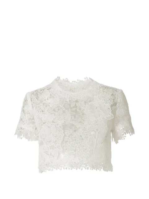Carolina Herrera Hydrangea lace cropped top White P2611N224HFL