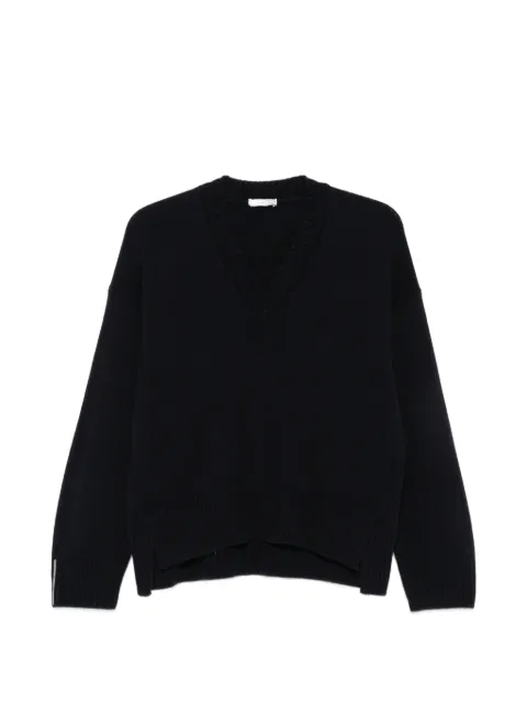 Peserico V-neck ribbed-trim jumper Blue A99276F07K09283061