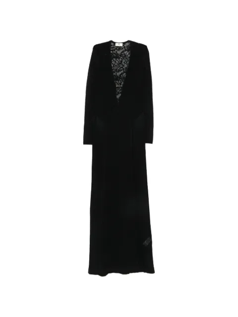 Elisabetta Franchi lace-panelled long-sleeve maxi dress Black AM29Q66E2
