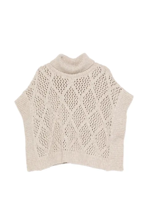 Peserico open-knit turtleneck sweater Neutrals A99274F03R09341