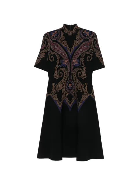 ETRO paisley-pattern mock-neck midi dress Black WRKA0057AQ12M