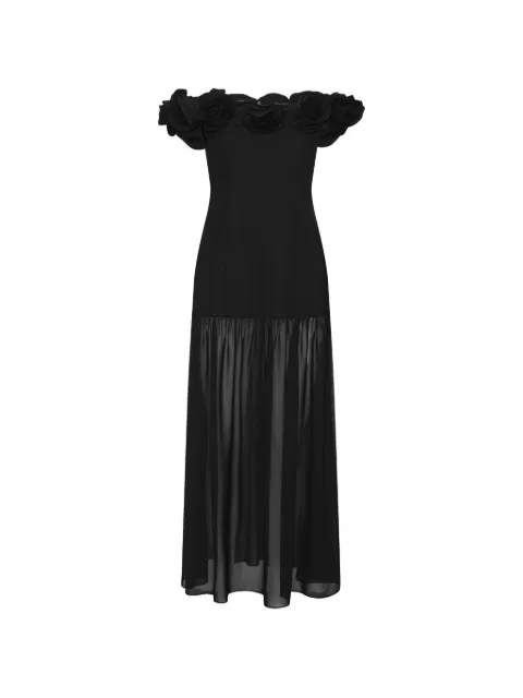 ROTATE BIRGER CHRISTENSEN crepe maxi flower dress black Black 116624100