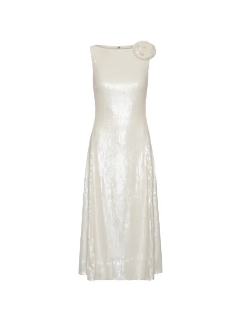 ROTATE BIRGER CHRISTENSEN sequins midi flared dress white White 116694857
