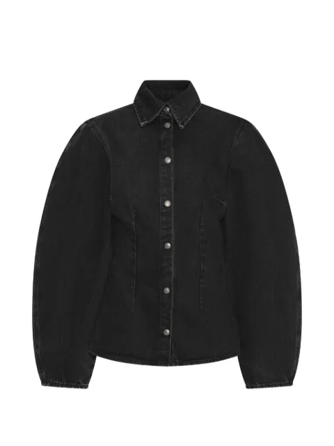ROTATE BIRGER CHRISTENSEN fitted denim shirt black denim Black 116531D04