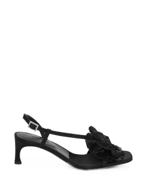 ROTATE BIRGER CHRISTENSEN satin flower sandals black Black 116943100