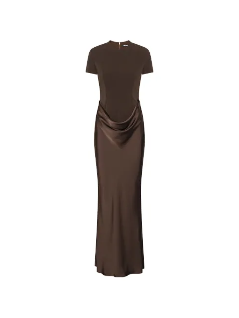 ROTATE BIRGER CHRISTENSEN capsleeve draped maxi dark brown Brown 1162341667