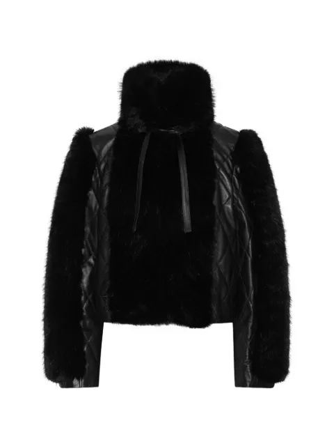 ROTATE BIRGER CHRISTENSEN faux-fur leather jacket black Black 116554100