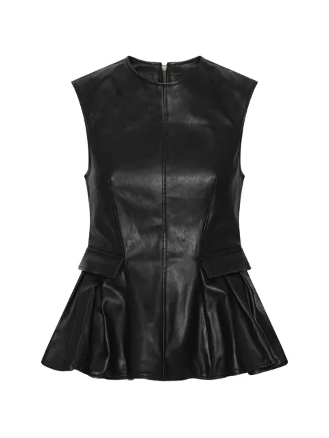 ROTATE BIRGER CHRISTENSEN peplum leather top black Black 116572100