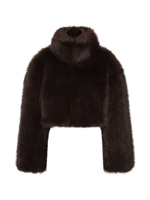 ROTATE BIRGER CHRISTENSEN faux-fur cropped jacket dark brown Brown 1165531667