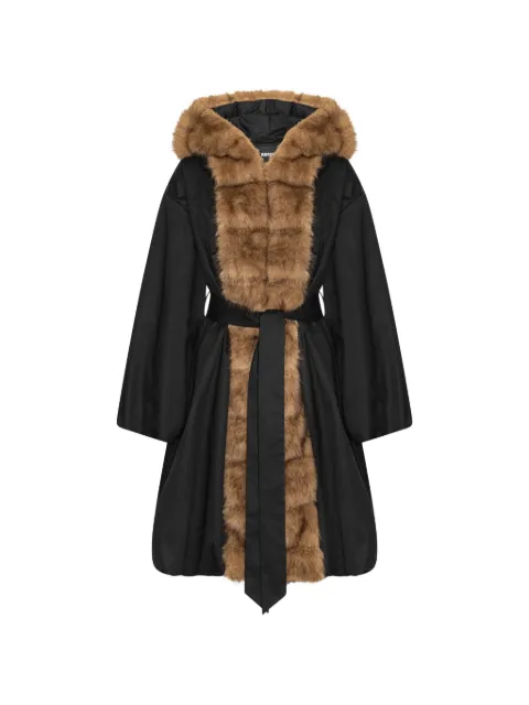 ROTATE BIRGER CHRISTENSEN faux-fur collar coat Black 116547100