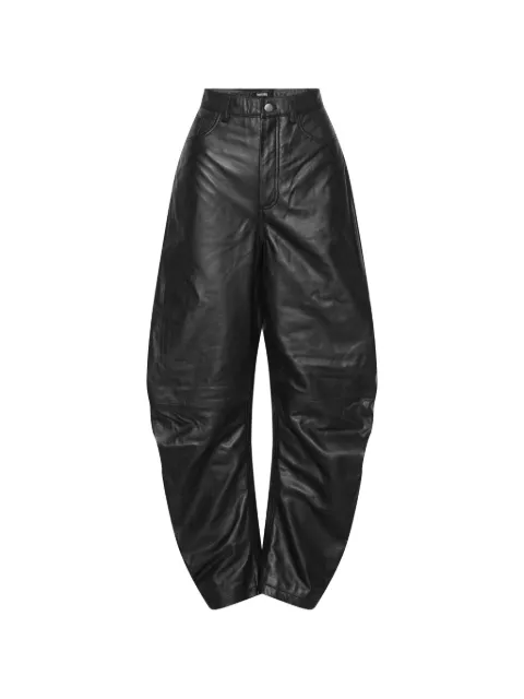 ROTATE BIRGER CHRISTENSEN barrel-leg leather pants black Black 116577100