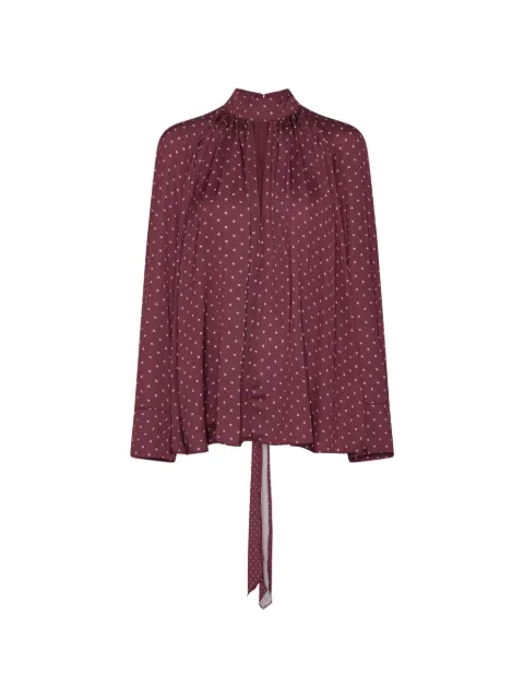 ROTATE BIRGER CHRISTENSEN dot satin bow shirt dark red Red 1151103113