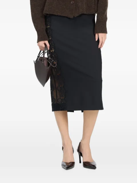 ROTATE BIRGER CHRISTENSEN lace-inserted pencil skirt black Black 116647100