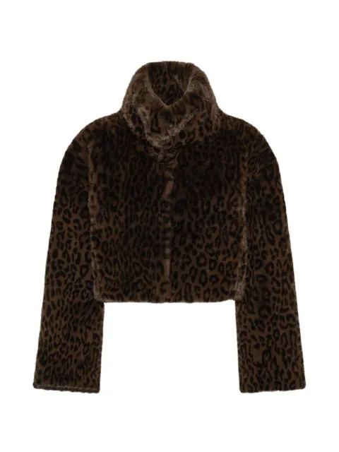 ROTATE BIRGER CHRISTENSEN faux-fur crop jacket Brown 1165563114