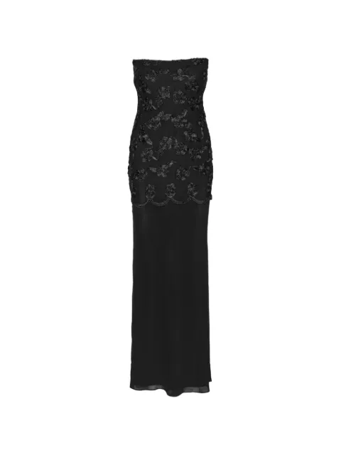 ROTATE BIRGER CHRISTENSEN flower mesh maxi dress Black 116653100