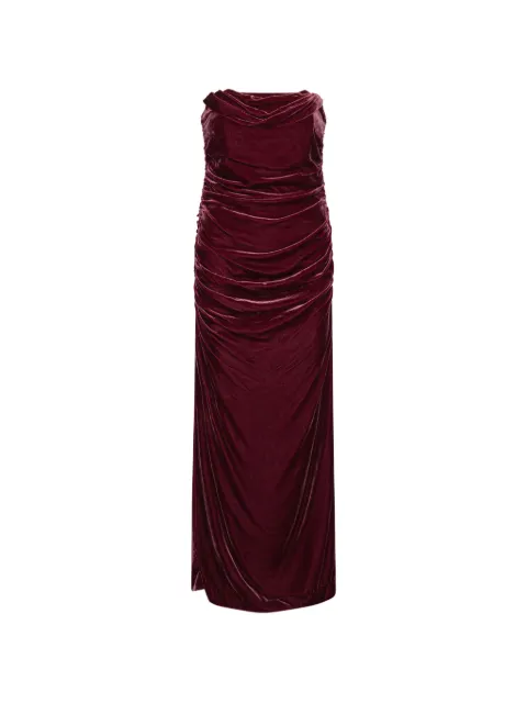ROTATE BIRGER CHRISTENSEN silk velvet ruched dress Red 1166282734