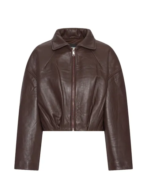 ROTATE BIRGER CHRISTENSEN bonded leather jacket Brown 1165741667