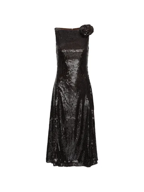 ROTATE BIRGER CHRISTENSEN sequins midi flared dress Brown 1166940