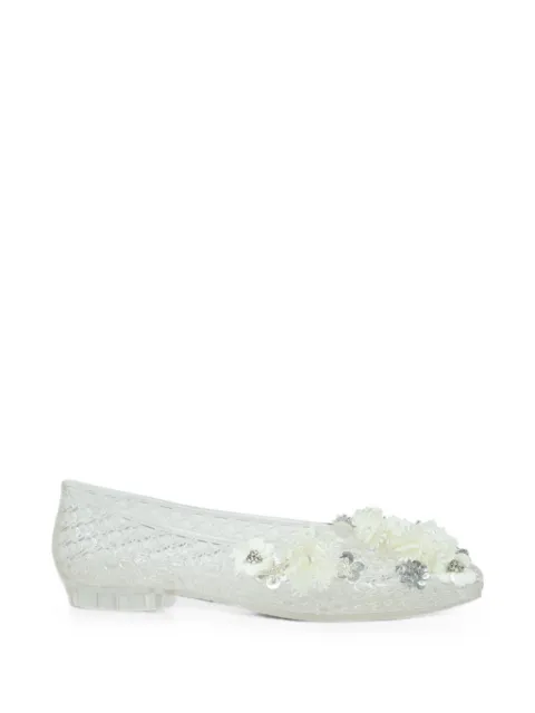 HEAVENLY JELLY Lily floral-appliqué ballet flats White HJ26SSALST01