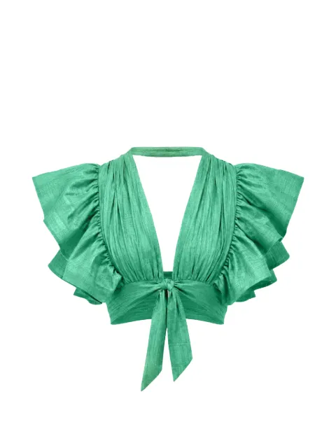 Alexis Varenna ruffled blouse Green VARENNA