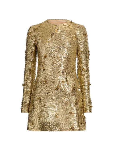 Elie Saab bead-embroidered sequinned mini dress Gold D1031NR26BE062
