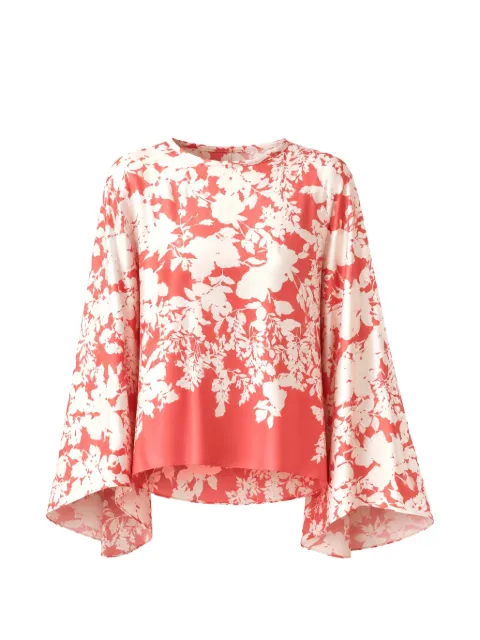 Agnona floral-print silk blouse Red TT1101S4064833