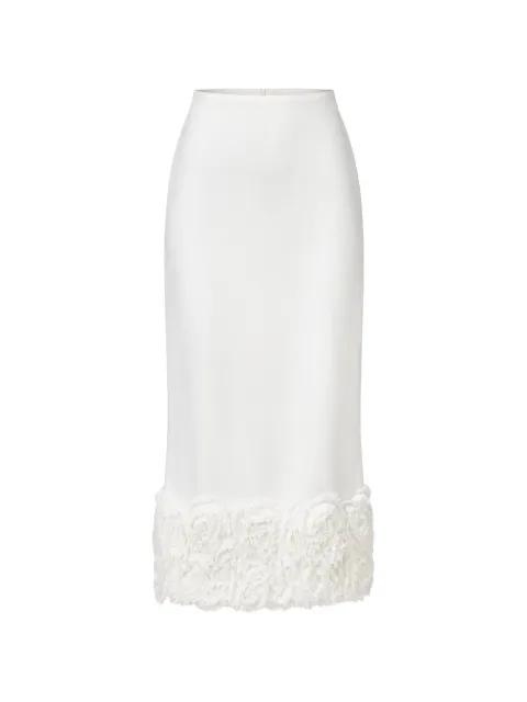 Alexis Cormara ruffled-trim midi skirt White CORMARA