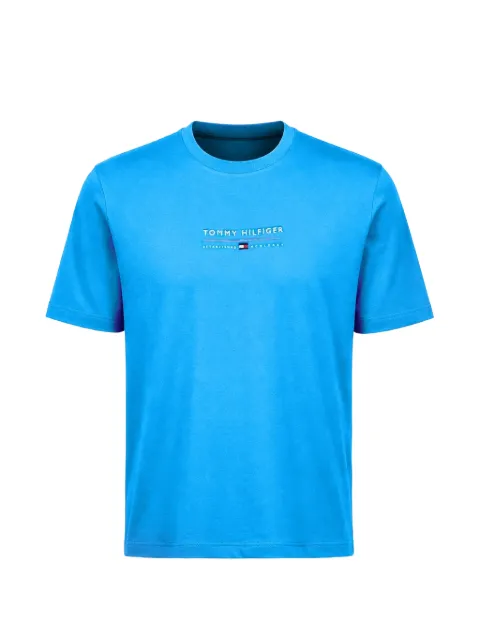 Tommy Hilfiger logo-embroidered cotton T-shirt Blue FMW0MW42363