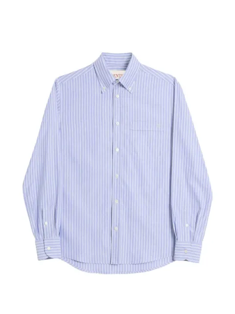 Valentino Garavani logo-embroidered striped shirt Blue VABQ35AL0