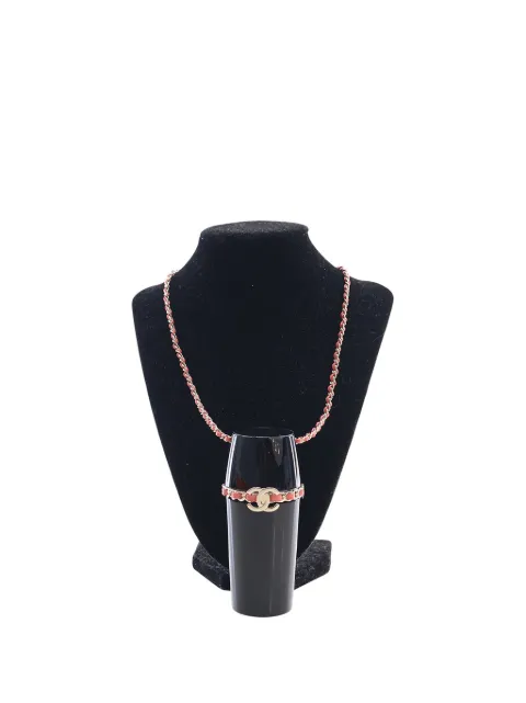 CHANEL Pre-Owned 2021 Lucite Lipstick Case On Chain Black IGJ4RVG56F8L7EJ0