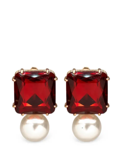 Carolina Herrera pearl drop earrings Red P2636N210MET