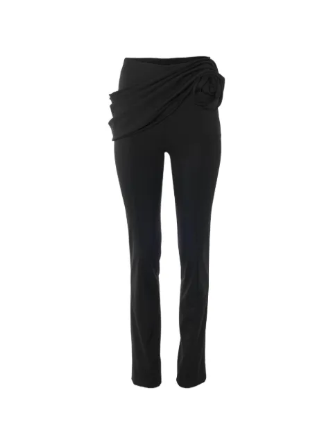 Carolina Herrera rosette-sash skinny trousers Black P2611N404SWT