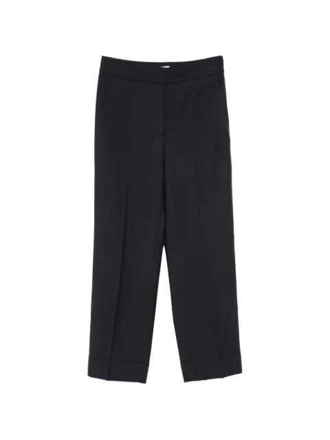 Peserico pressed-crease cuffed-hem tailored trousers Blue A0471003472
