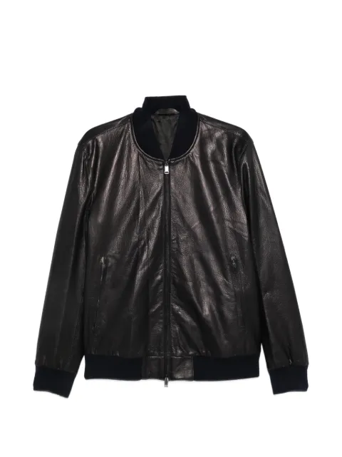Brioni zip-up leather jacket Black PLAD0LPD708